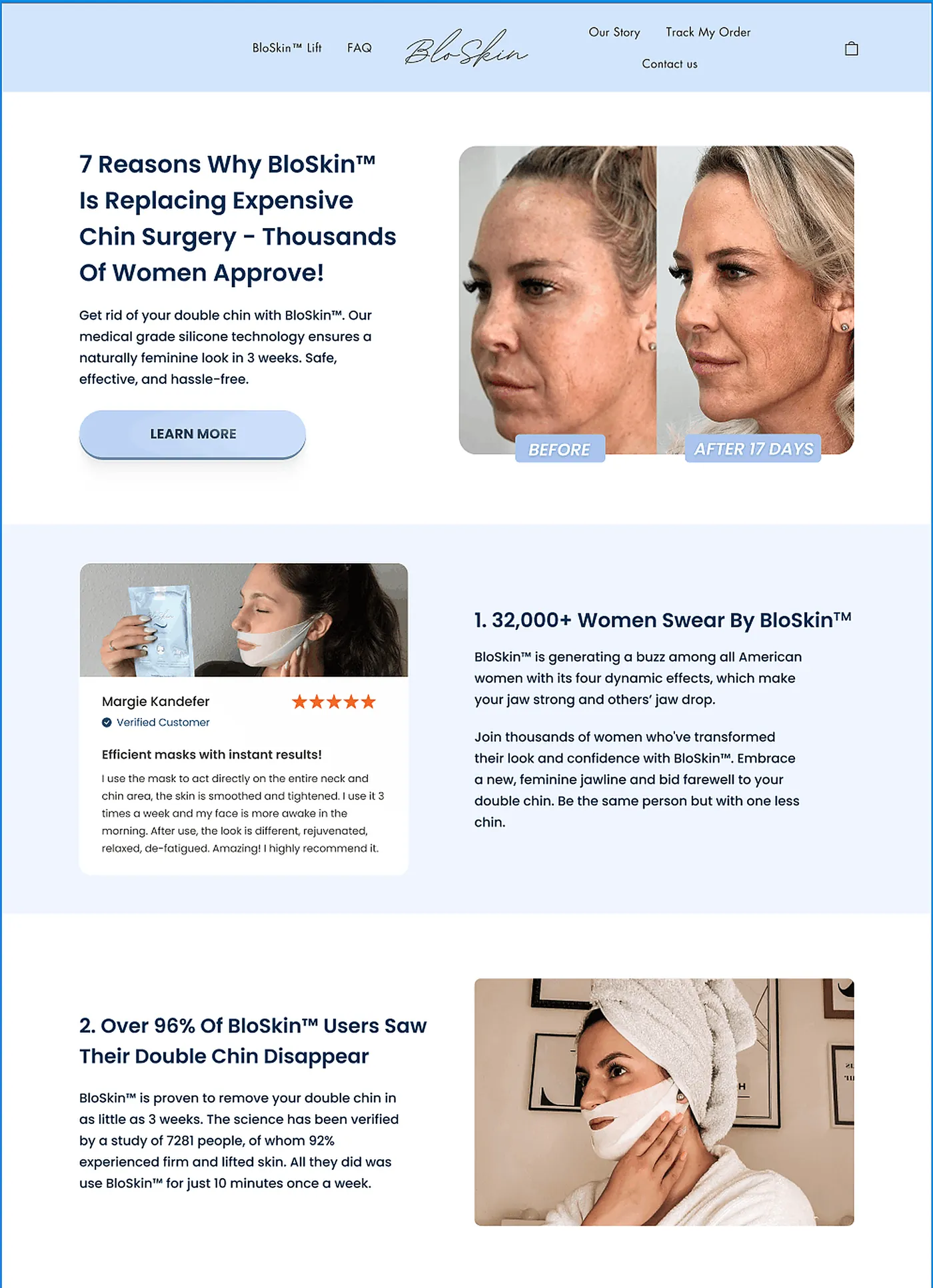 BloSkin beauty listicle landing page
