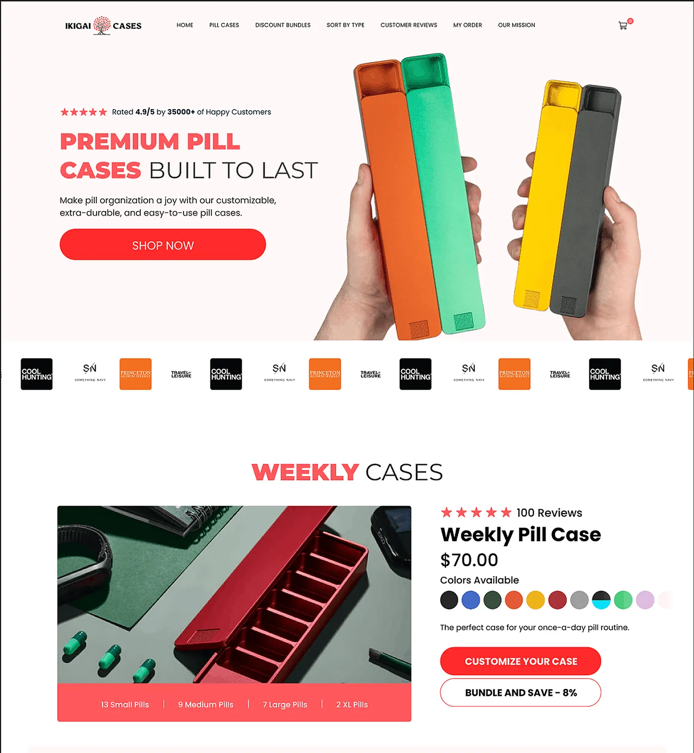 Ikigai Cases ecommerce homepage